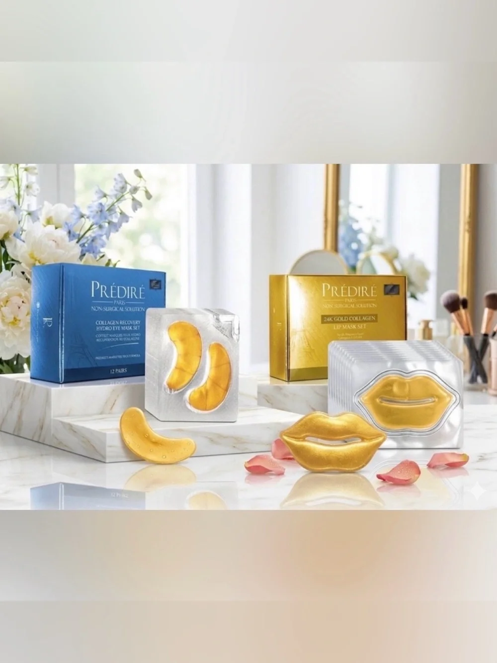 🔥Predire 24K Gold BUNDLE🔥 Lip Mask Set (12) & Eye Mask Set (10) - Retail $1150